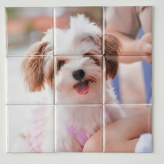 2×2" Puzzle Photo Magnet Set — 3×3 Layout (9 Pieces)
